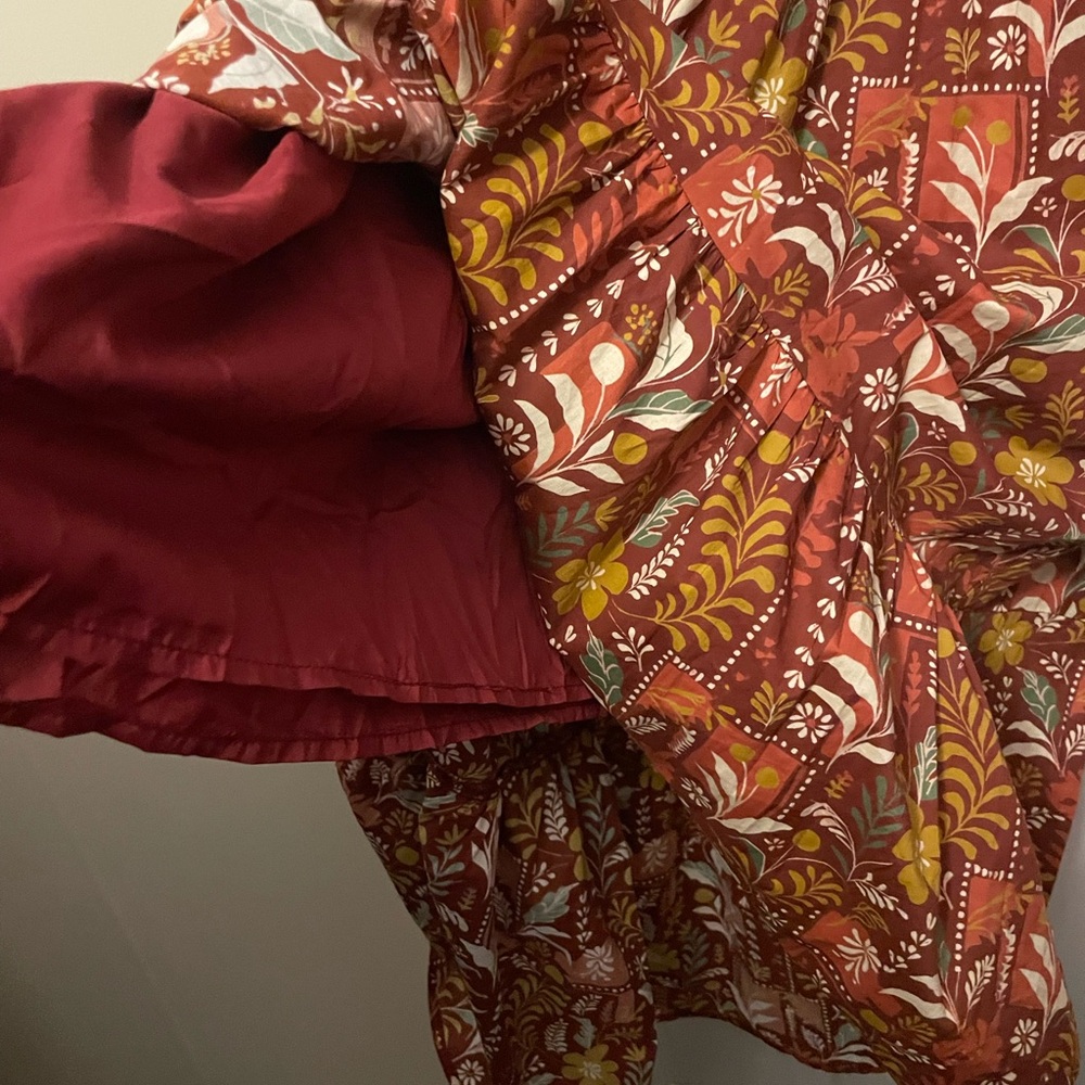 Umgee Autumn Floral Dress - Burgundy and Mustard - Picture 4 of 4